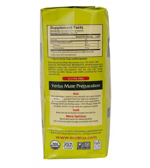 ECOTEAS Yerba Mate Pure Leaf Loose Tea (6x1LB)
