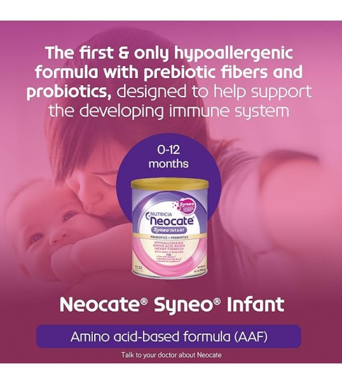 Neocate Syneo Infant - Hypoallergenic, Amino Acid-Based Baby Formula with Prebiotics, Probiotics and DHA/ARA - 14.1 Oz Can (Pack of 4)