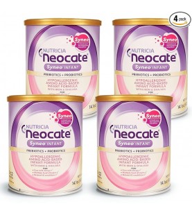 Neocate Syneo Infant - Hypoallergenic, Amino Acid-Based Baby Formula with Prebiotics, Probiotics and DHA/ARA - 14.1 Oz Can (Pack of 4)